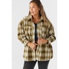 image:imageONEILL Womens Oversized Flannel Top  Comfortable and Casual Long Sleeve Button Up Shirts for WomenMilitary Olive