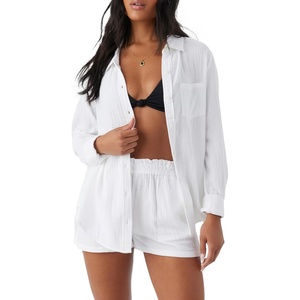 image:imageONEILL Womens Leni Double Gauze Top  Long Sleeve Lightweight Button Up Shirt for WomenWhite