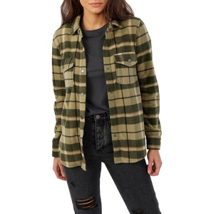 image:imageONEILL Womens Oversized Flannel Top  Comfortable and Casual Long Sleeve Button Up Shirts for WomenArmy  Zuma Plaid