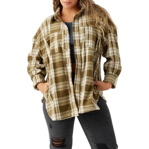 image:imageONEILL Womens Oversized Flannel Top  Comfortable and Casual Long Sleeve Button Up Shirts for WomenMilitary Olive