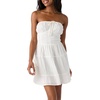 image:imageONEILL Womens Strapless Mini Dress  Woven Fabric Tiered Skirt Smocked Back Shirred DetailingWhite