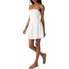 image:imageONEILL Womens Strapless Mini Dress  Woven Fabric Tiered Skirt Smocked Back Shirred DetailingWhite