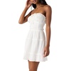 image:imageONEILL Womens Strapless Mini Dress  Woven Fabric Tiered Skirt Smocked Back Shirred DetailingWhite