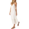 image:imageONeill Womens Woven Midi Dress  VNeck ButtonFront Design with Adjustable Straps and Tiered SkirtWinter White