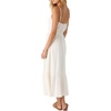 image:imageONeill Womens Woven Midi Dress  VNeck ButtonFront Design with Adjustable Straps and Tiered SkirtWinter White