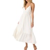 image:imageONeill Womens Woven Midi Dress  VNeck ButtonFront Design with Adjustable Straps and Tiered SkirtWinter White