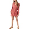 image:imageONEILL Womens Cami Swimsuit Coverup  Short Button Front Beach Cover Up DressDusty Cedar  Saltwater Solids Cami