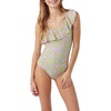 image:imageONEILL Girls One Piece Bathing Suit  Medium to Full Coverage One Piece Swimsuits for GirlsChambray  Beatriz Ditsy Ruffle One Shoul