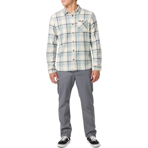 image:imageONEILL Mens Plaid Stretch Flannel  Long Sleeve Flannel Shirt for Men  Casual ButtonUp ShirtCream
