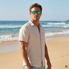 image:imageONEILL COASTLINE 20 Mens and Womens Large Fit Square Polarized Sunglasses with Mirror Lenses UV400 Protection 58 mmMatte Gray Crystal