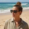 image:imageONEILL PEAHI 20 Womens Oversized Square Butterfly Polarized Sunglasses UV400 Protection 56 mmMatte Tort