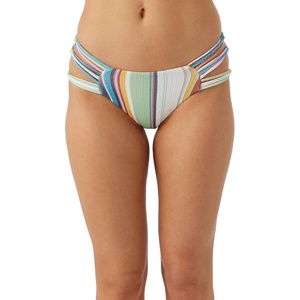 image:imageONEILL Womens Boulders Strappy Side Bikini Bottoms  Full Coverage Womens Bathing Suit Bottom with MultiStrap DetailLookout Stripe