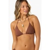 image:imageONEILL Womens Saltwater Solids Venice Triangle Top  Adjustable Halter Straps Removable CupsCoconut Brown