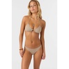 image:imageONEILL Womens Solids Madrid Halter Bikini Top Swim Top with Front Cutout Removable Cups and Adjustable Tie BackDune
