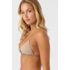 image:imageONEILL Womens Solids Madrid Halter Bikini Top Swim Top with Front Cutout Removable Cups and Adjustable Tie BackDune