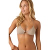image:imageONEILL Womens Solids Madrid Halter Bikini Top Swim Top with Front Cutout Removable Cups and Adjustable Tie BackDune
