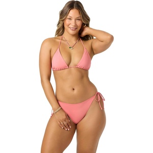 image:imageONEILL Womens Saltwater Solids Venice Triangle Top  Adjustable Halter Straps Removable CupsShell Pink