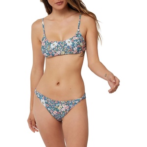 image:imageONEILL Womens Sunset Twist Side Bikini Bottoms  Cheeky Coverage Womens Bathing Suit Bottom with Twist StrapSlate  Eliza Ditsy Sunset