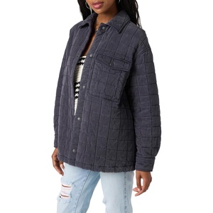 image:imageONeill Womens RYA Quilted Snap Jacket  Lyocell Twill Outerwear with Snap Front Chest amp Side Pockets Classic CollarWashed Black