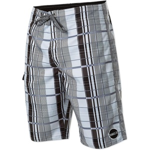image:imageONEILL Mens 21 Inch Outseam Ultrasuede Swim BoardshortGrey Plaid  Santa Cruz