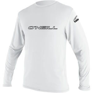 image:imageONeill Mens Basic Skins Long Sleeve Sun Shirt UPF 50 Sun and Rash Protection for Surfing and All Outdoor Activities White XXLarge