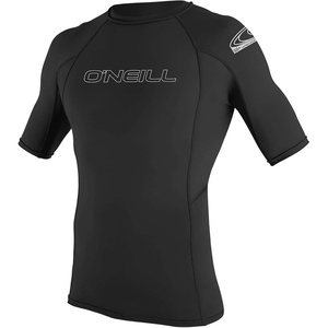 image:imageONeill Mens Basic Skins Short Sleeve Rashguard UPF 50 Sun and Rash Protection for Surfing and All Outdoor ActivitiesBlack