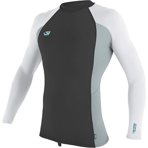 image:imageONeill Mens Premium Skins Upf 50 Long Sleeve Rash GuardMidnight OilCool GreyWhite