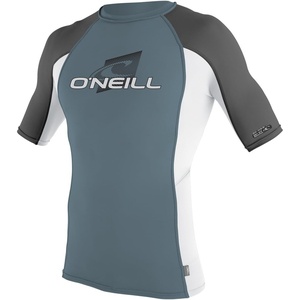 image:imageONeill Mens Premium Skins Upf 50 Short Sleeve Rash GuardBlueWhiteGraphite