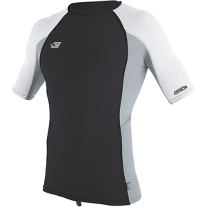 image:imageONeill Mens Premium Skins Upf 50 Short Sleeve Rash GuardMidnight OilCool GreyWhite