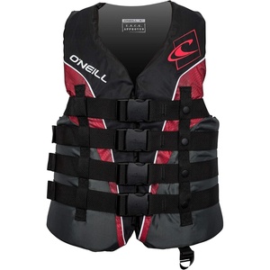 image:imageONeill Mens SuperLite USCG Approved Life Vest  Lightweight Mens Life Jacket for Boating Wakeboarding Waterskiing amp Your Favorite Water ActivitiesBlackGraphiteRedWhite