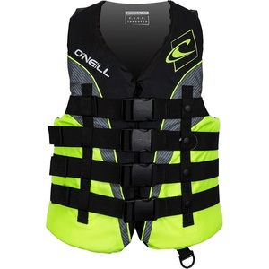 image:imageONeill Mens SuperLite USCG Approved Life Vest  Lightweight Mens Life Jacket for Boating Wakeboarding Waterskiing amp Your Favorite Water ActivitiesBlackLimeSmokeLime