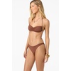 image:imageONEILL Women Saltwater Solids Flamenco Cheeky Bottoms  High Leg Cheeky Swim FitCoconut Brown