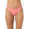 image:imageONEILL Women Saltwater Solids Flamenco Cheeky Bottoms  High Leg Cheeky Swim FitShell Pink
