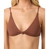 image:imageONEILL Womens Saltwater Solids Pismo Bralette Top  Front Knot Adjustable StrapsCoconut Brown