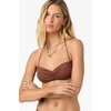 image:imageONEILL Womens Saltwater Solids Tidal Bralette Top  Adjustable Straps Removable CupsCoconut Brown