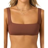 image:imageONEILL Womens Saltwater Solids Westwater Tank  Square Neck Adjustable StrapsCoconut Brown