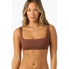 image:imageONEILL Womens Saltwater Solids Westwater Tank  Square Neck Adjustable StrapsCoconut Brown