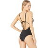 image:imageONEILL Womens Solid VNeck Plunge One Piece Swimsuit BlackSalt Water Solids XS