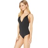 image:imageONEILL Womens Solid VNeck Plunge One Piece Swimsuit BlackSalt Water Solids XS