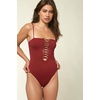 image:imageONEILL Womens Solid VNeck Plunge One Piece Swimsuit RubySalt Water Solids XL
