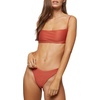 image:imageONeill Salt Water Solid Textured HiLeg Bikini Bottom in Dark Etruscan Red