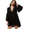 image:imageONEILL Saltwater Solids Bell Sleeve Dress CoverUpBlack  Salt Water Solids Sp20