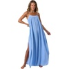 image:imageONEILL Womens Saltwater Solids Sai Maxi CoverUp Dress  Adjustable Straps Side SlitsBlue Glass