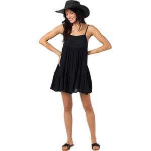 image:imageONEILL Womens Saltwater Solids Rilee Mini CoverUp Dress  Lightweight Crinkle Fabric Adjustable StrapsBlack