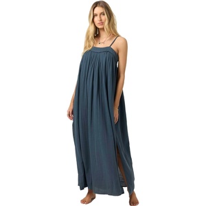 image:imageONEILL Womens Saltwater Solids Sai Maxi CoverUp Dress  Adjustable Straps Side SlitsSlate