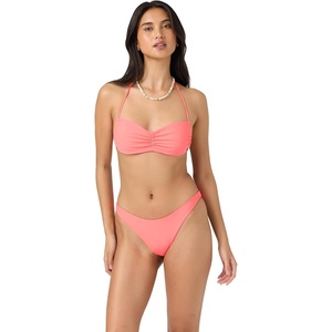 image:imageONEILL Womens Saltwater Solids Tidal Bralette Top  Adjustable Straps Removable CupsFiery Coral