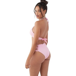 image:imageONEILL Womens Swim Saltwater Solids Boulders Bott FullCoverage Bikini Bottom Pink S