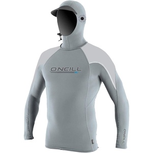 image:imageONeill Mens Premium Skins Ozone UPF 50 Long Sleeve Sun Shirt With HoodDark Olive Cool Grey