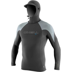 image:imageONeill Mens Premium Skins Ozone UPF 50 Long Sleeve Sun Shirt With HoodGraphiteCool GreyOcean