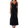 image:imageONEILL Womens Julez Solid Midi Dress  Adjustable Straps Side SlitsBlack